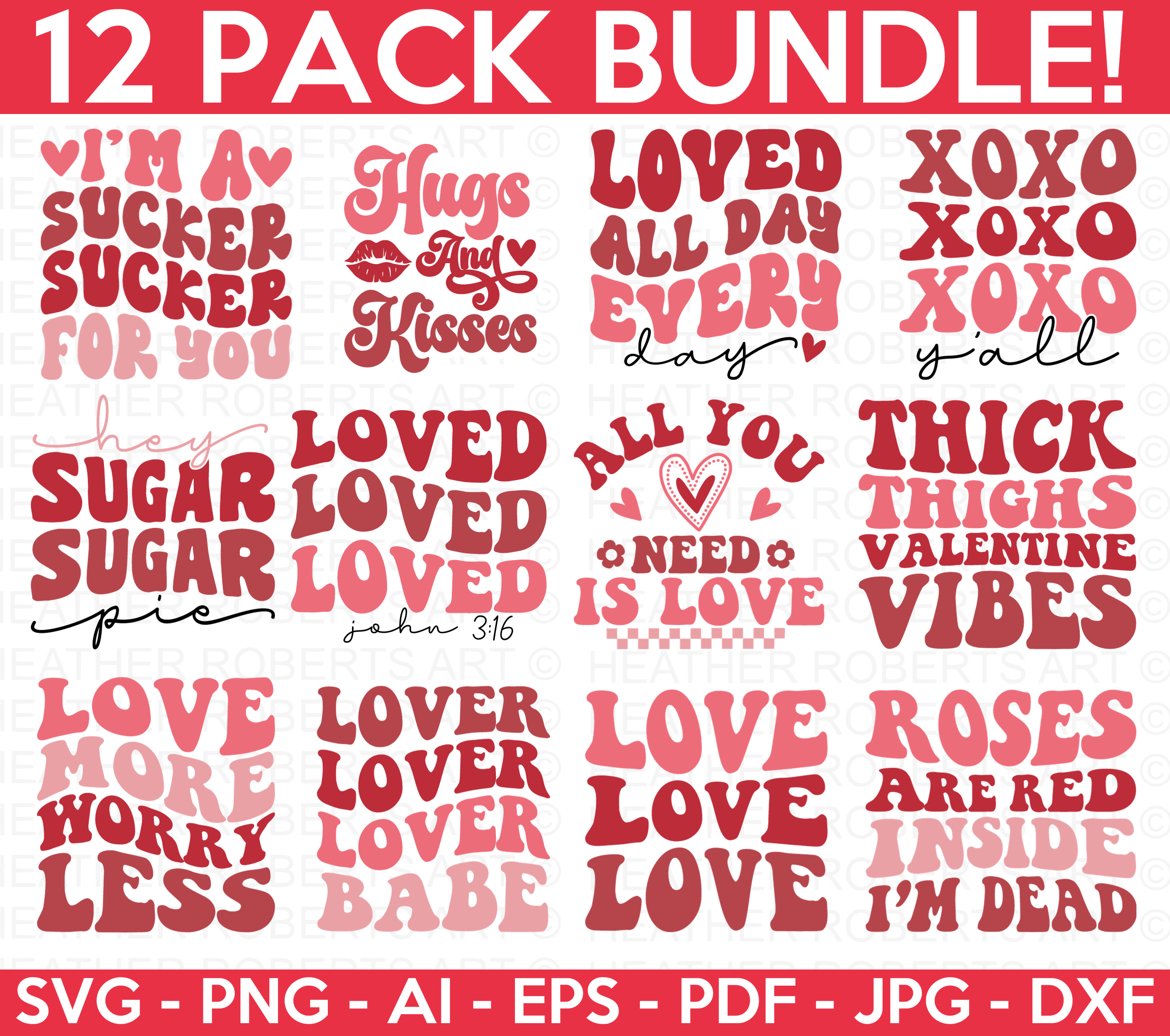 Retro Valentines SVG Bundle