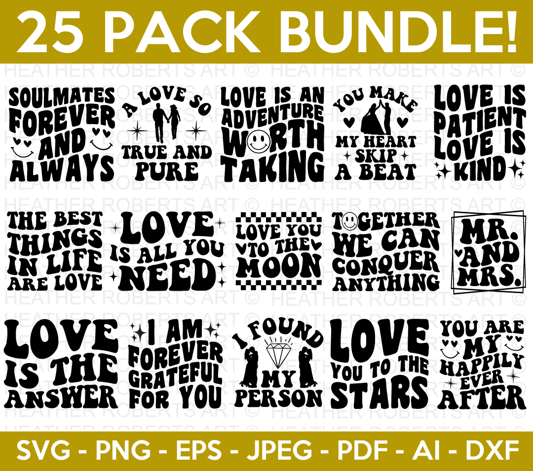 Retro Wedding SVG Bundle