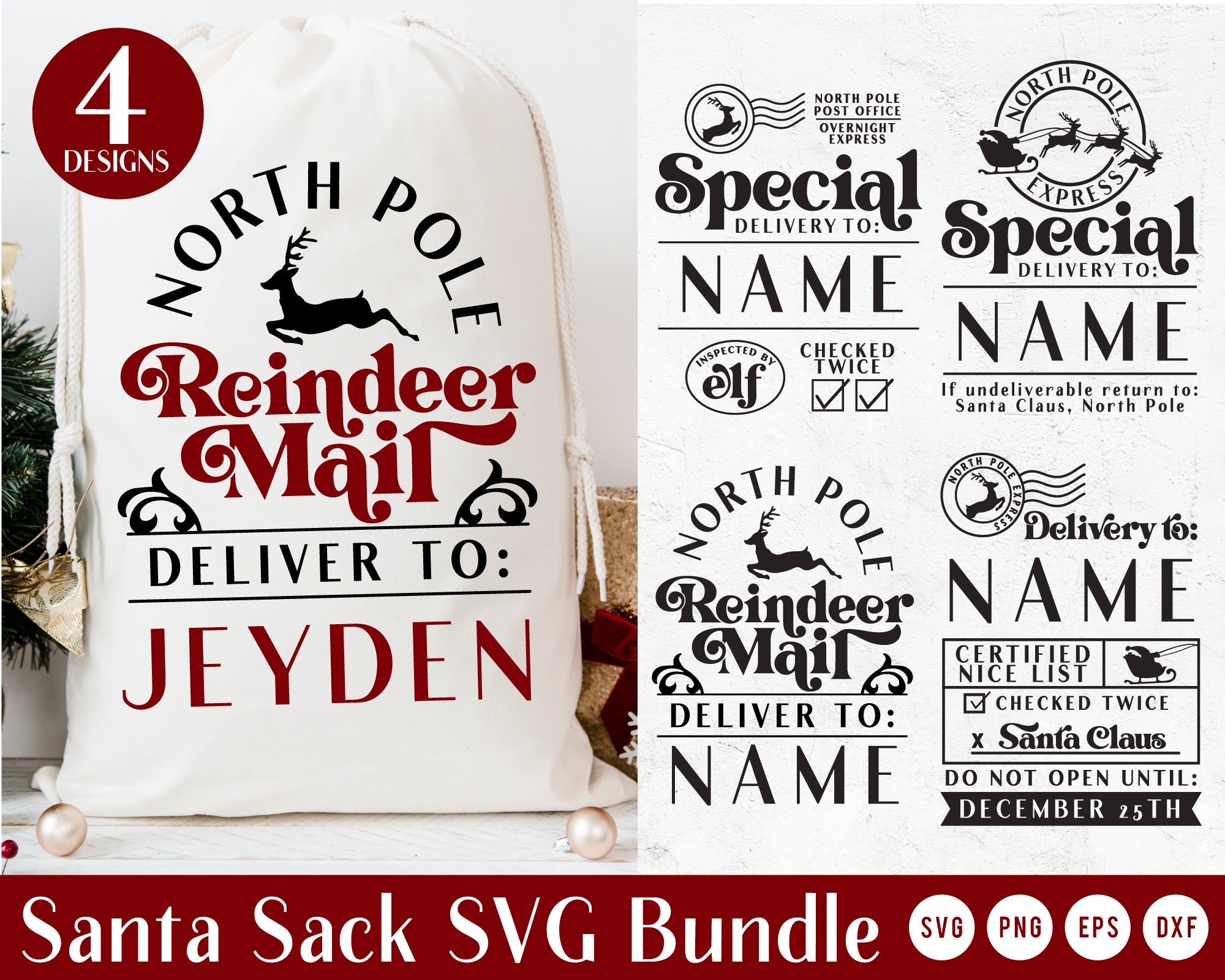 Santa Sack Making SVG Mini Bundle | Vintage Version