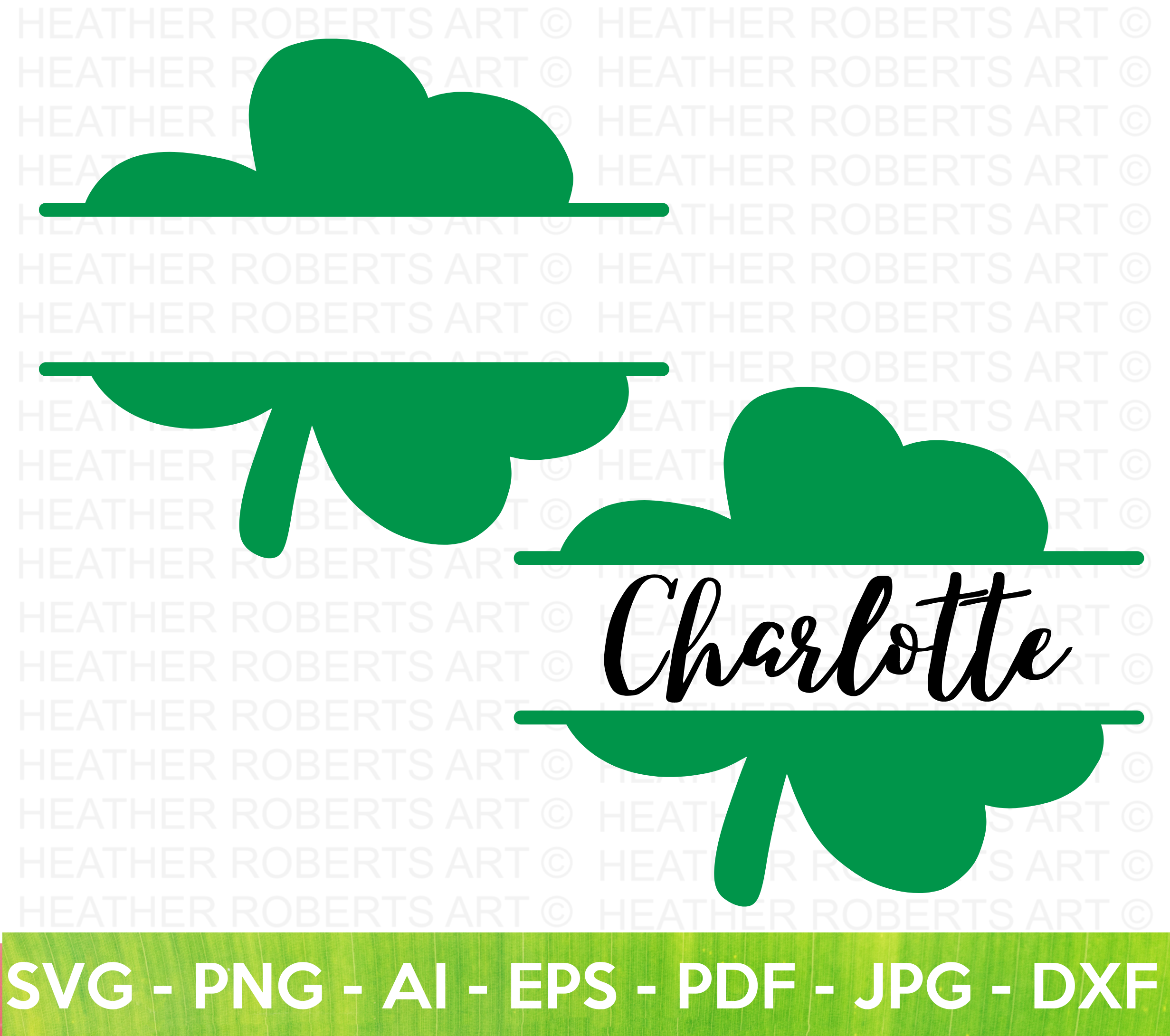 Shamrock Clover Monogram SVG
