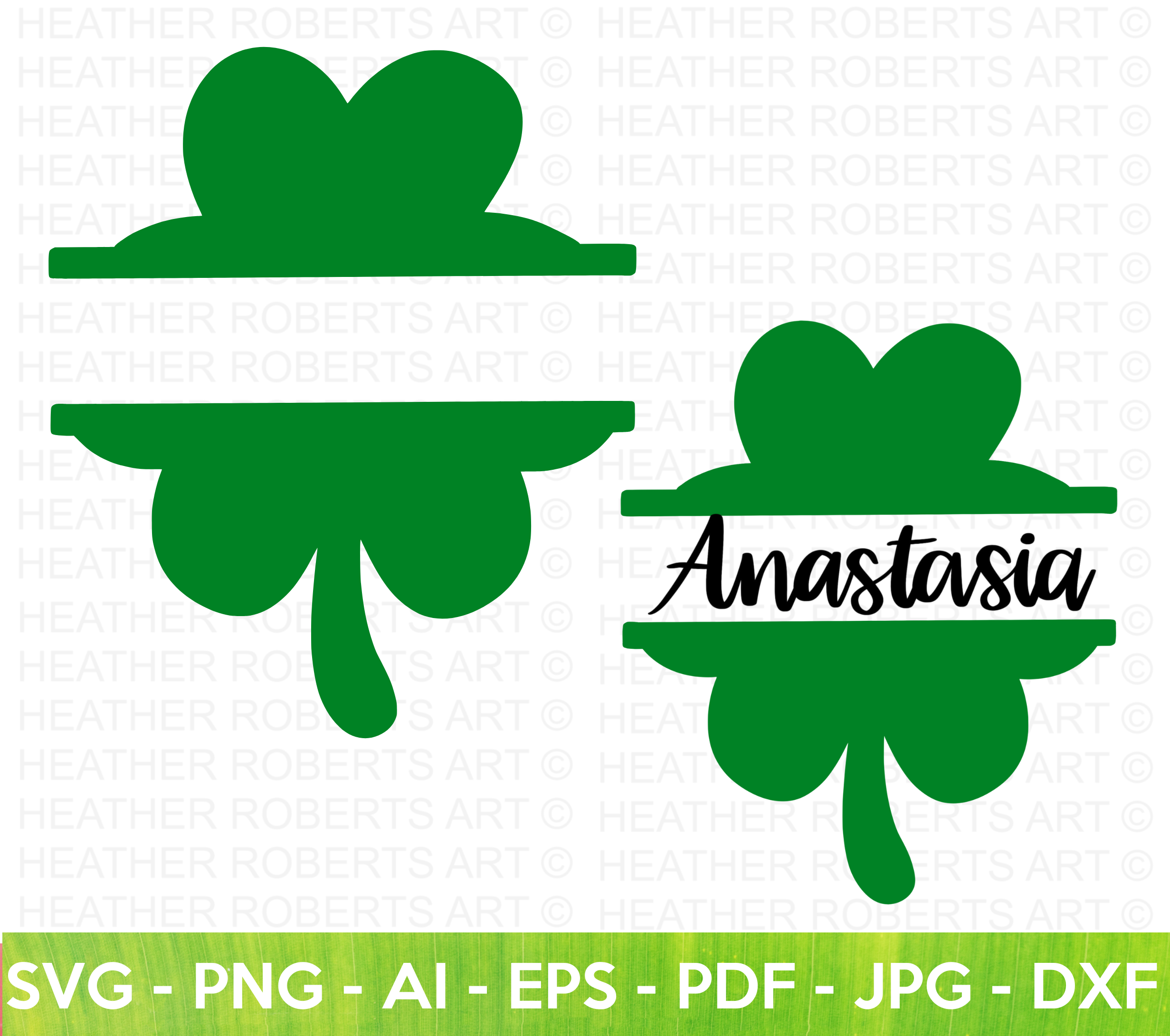 Shamrock Clover Monogram SVG