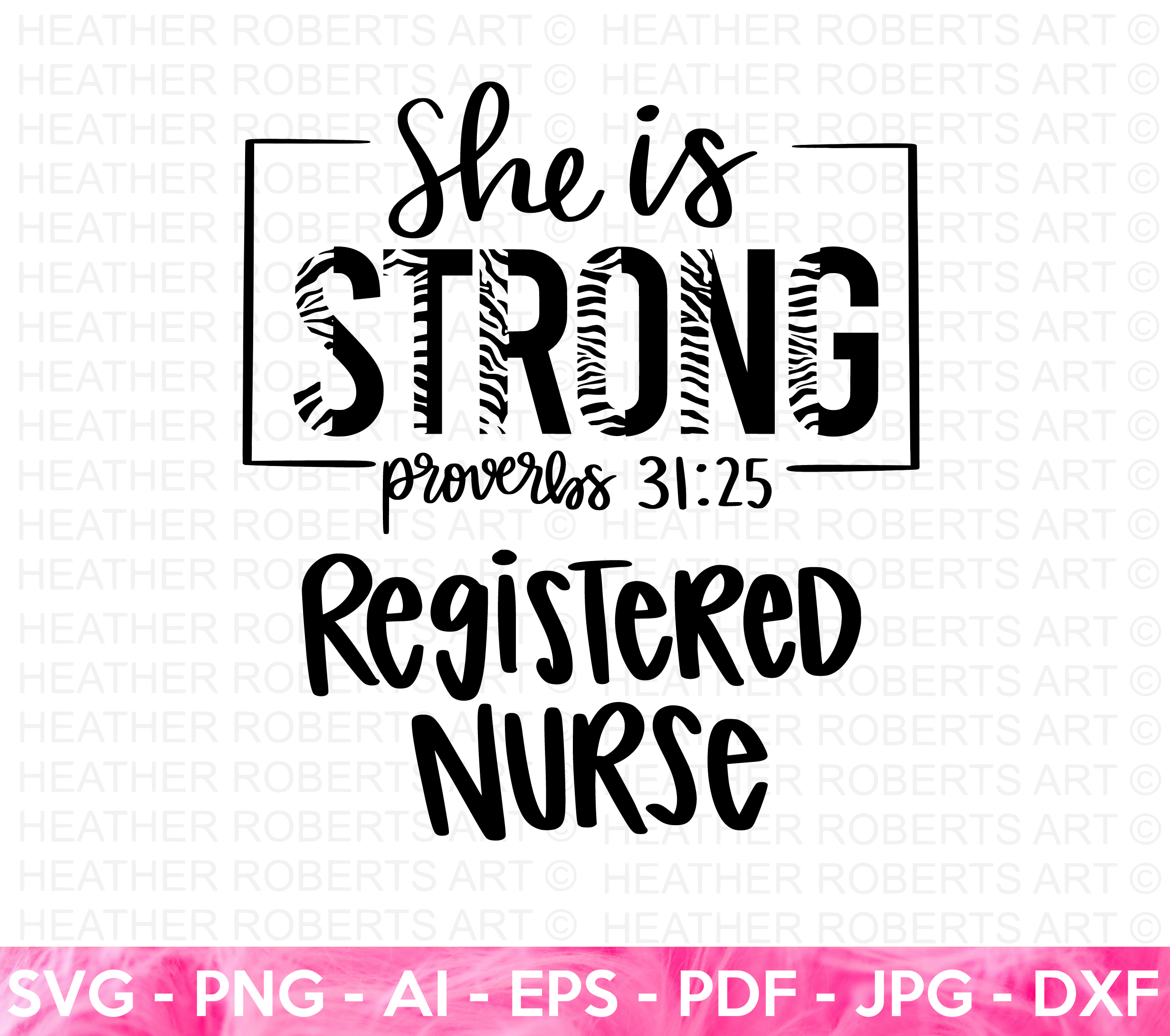 She Is Strong Registered Nurse SVG