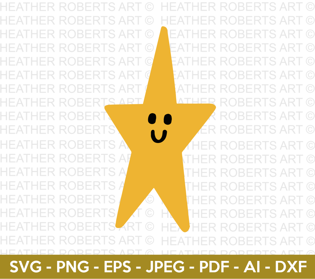 Smiley Star SVG