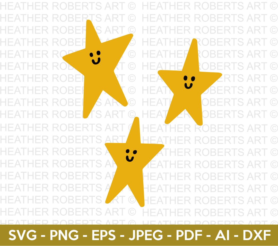Smiley Stars SVG