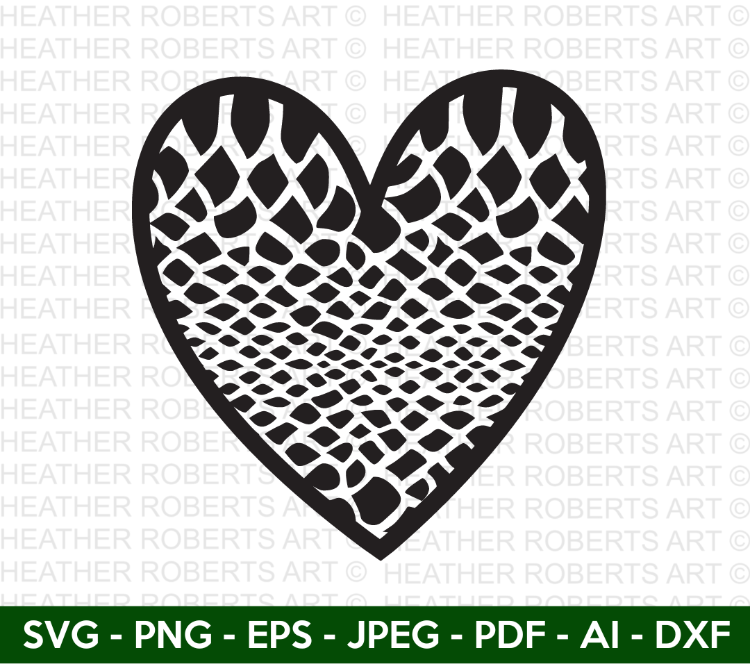 Snake Pattern Heart SVG