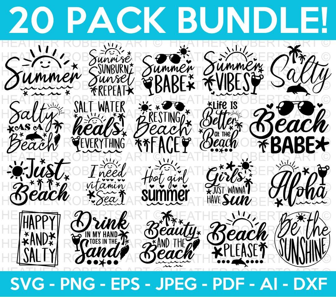 Summer Beach Quotes SVG Bundle