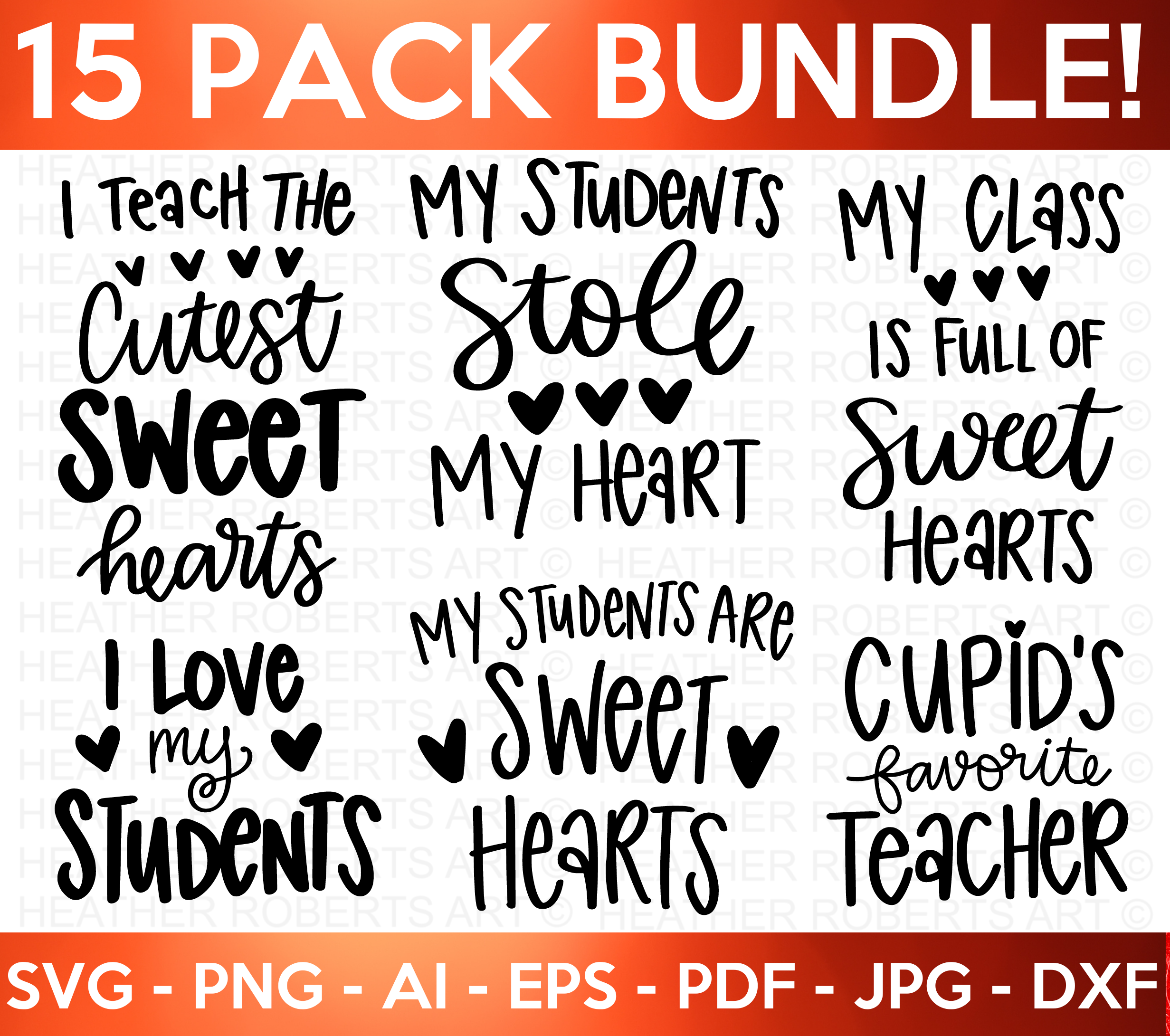Teacher Valentine SVG Bundle