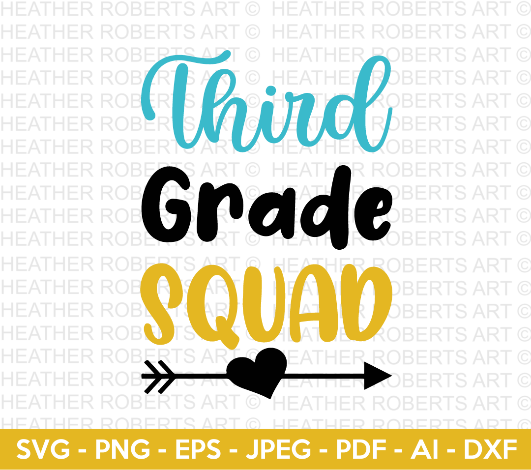 Third Grade Squad Svg