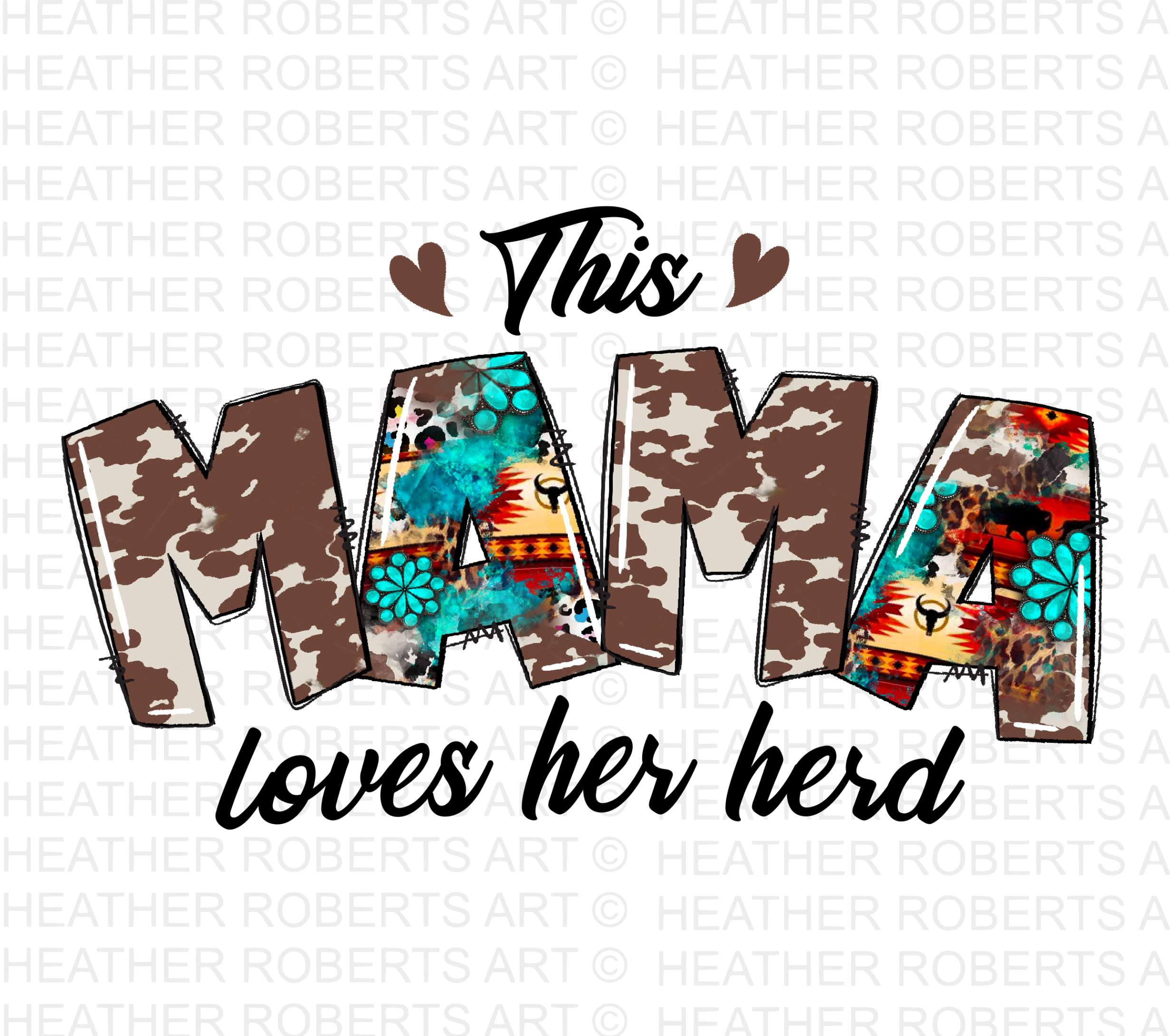 This Mama Loves Her Herd Sublimation PNG