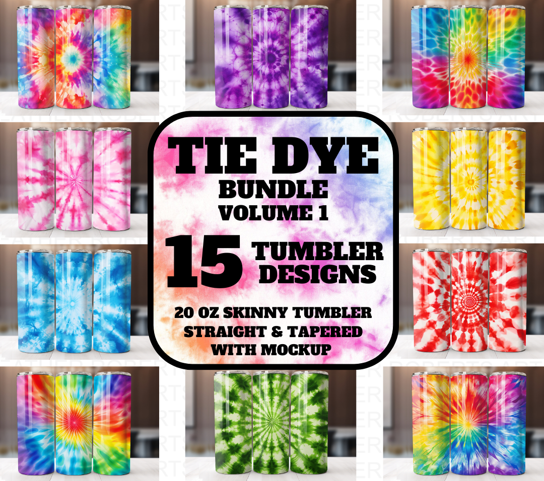 Tie Dye 20 Oz Tumbler Wrap Bundle