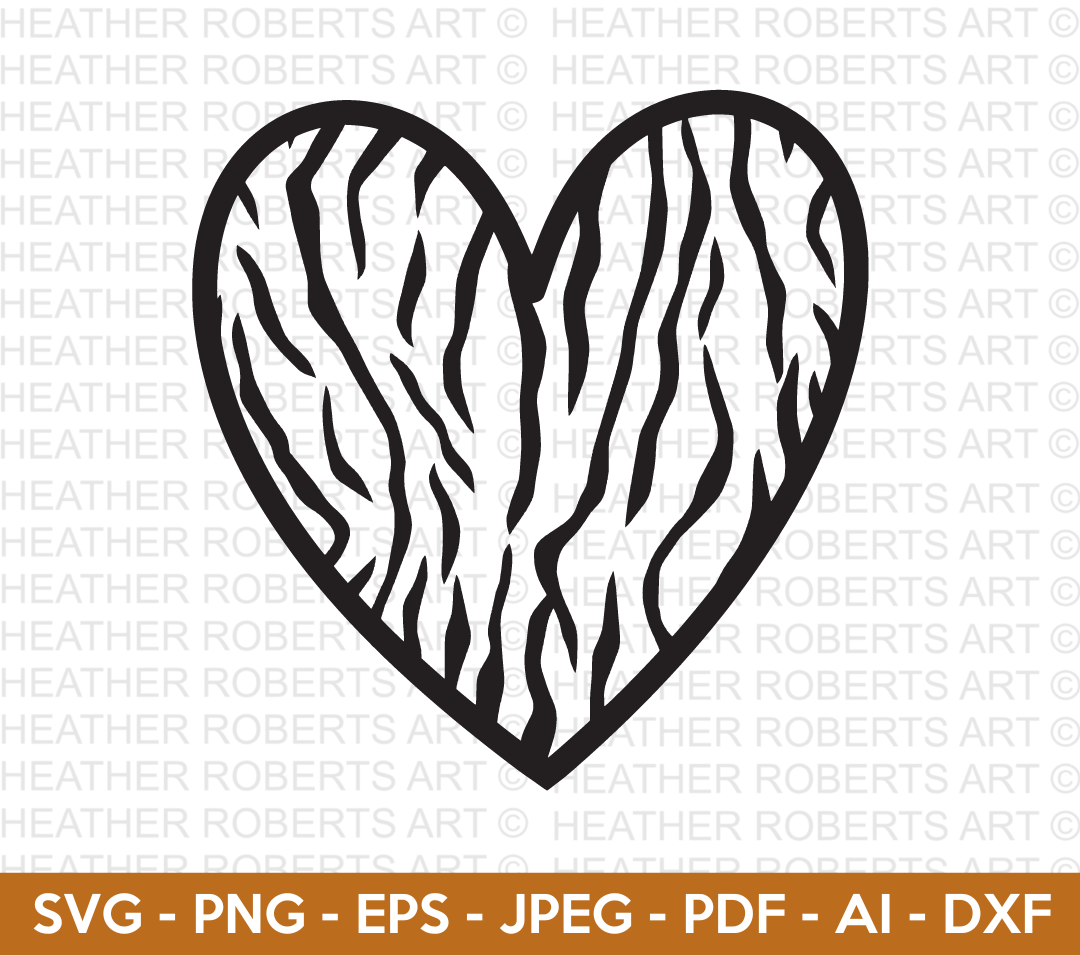 Tiger Pattern Heart SVG