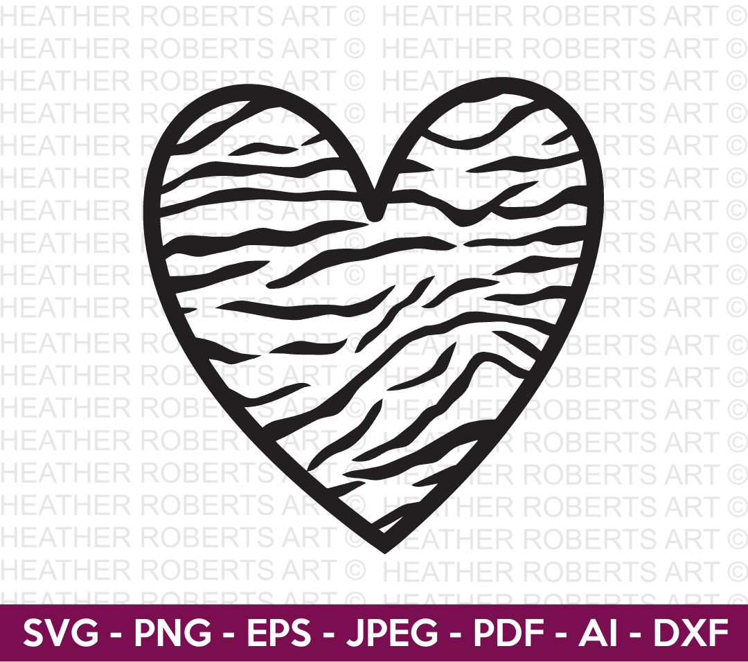 Tiger Pattern Heart SVG