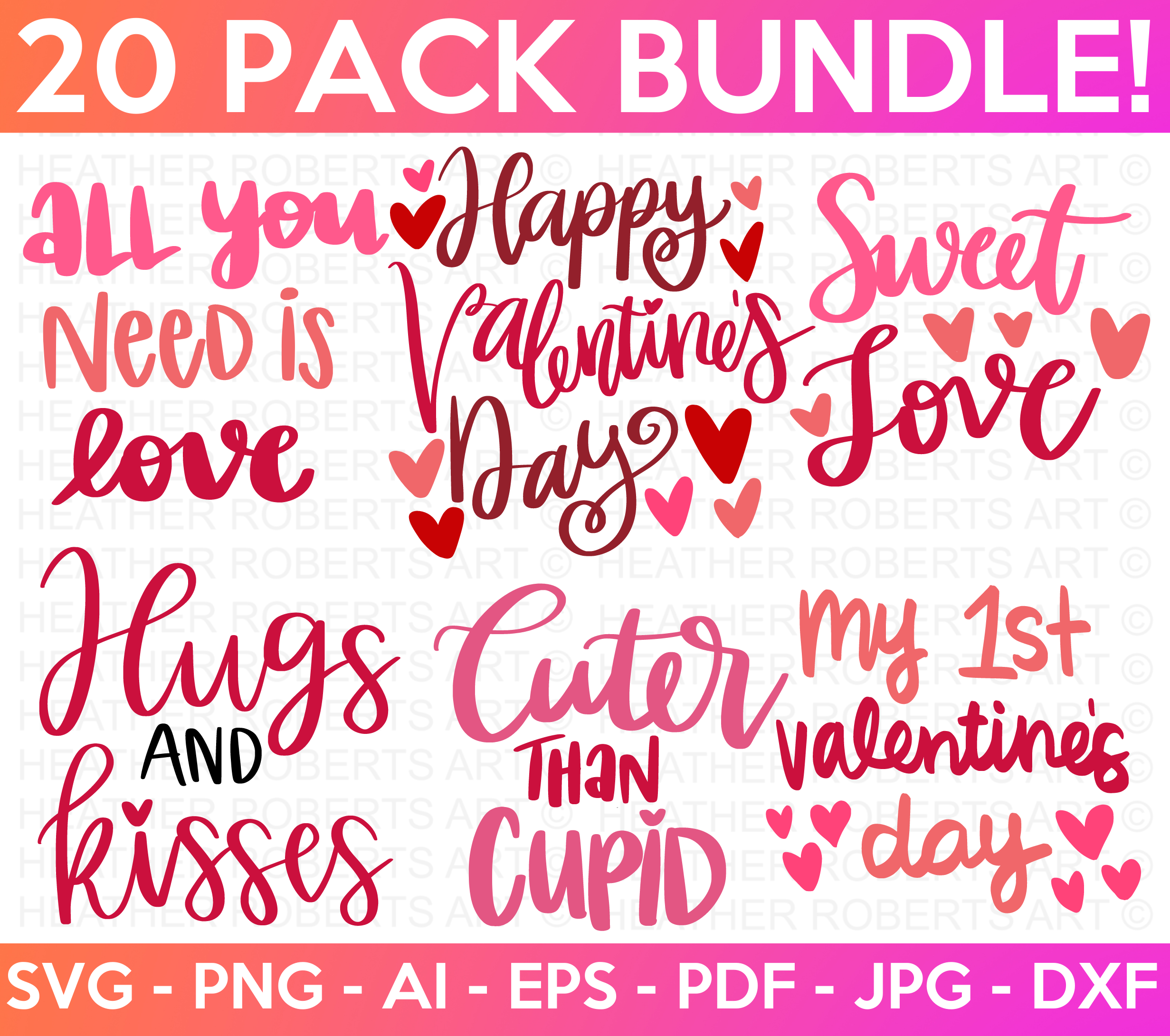 Valentine's Day Colored SVG Bundle