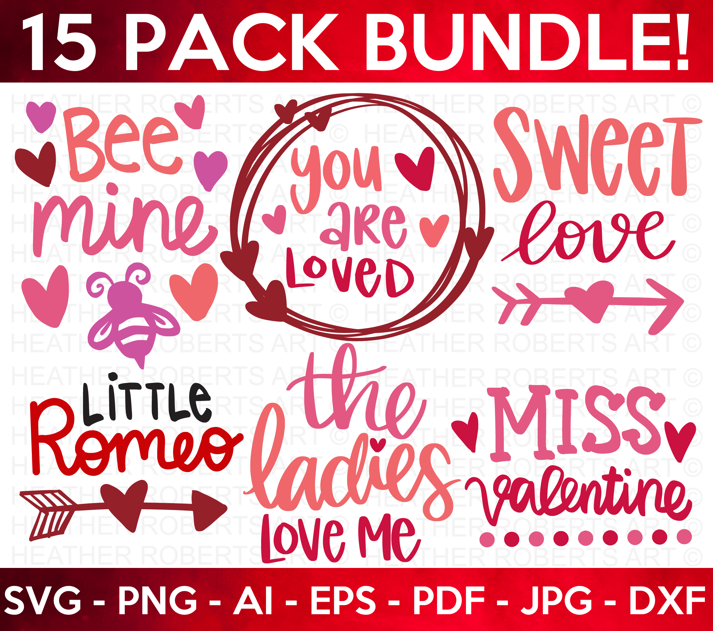 Valentine's Day Colored SVG Bundle