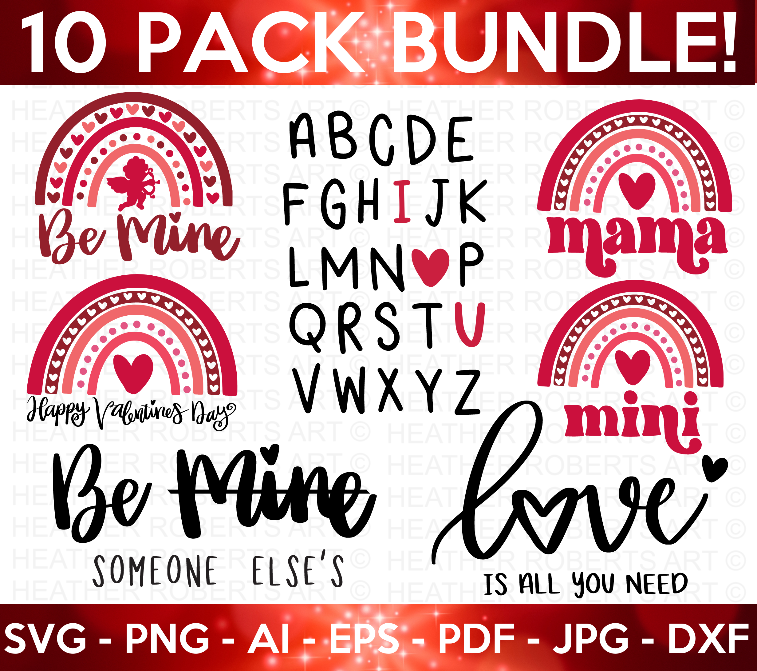 Valentine's Day Colored SVG Bundle