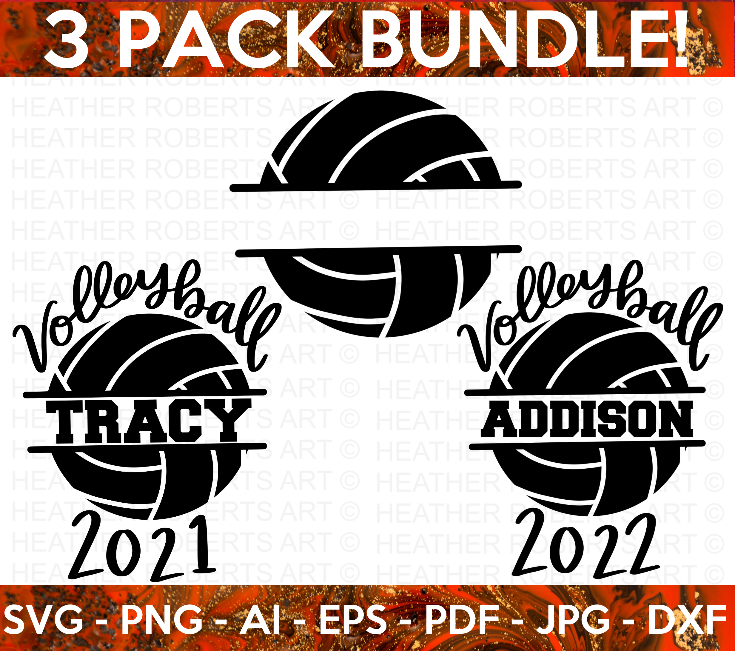 Volleyball Monogram Mini SVG Bundle