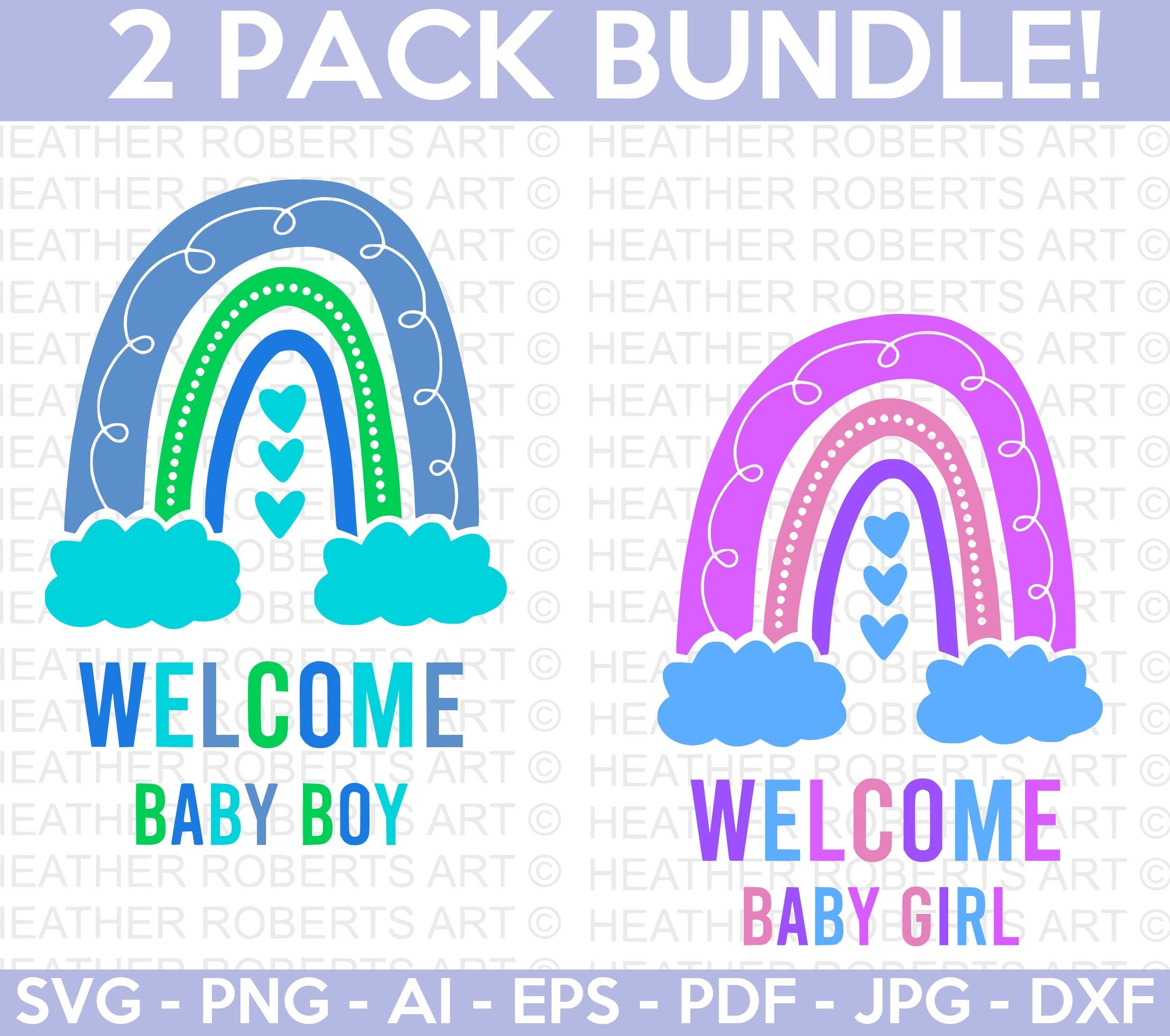 Welcome Baby Rainbow SVG