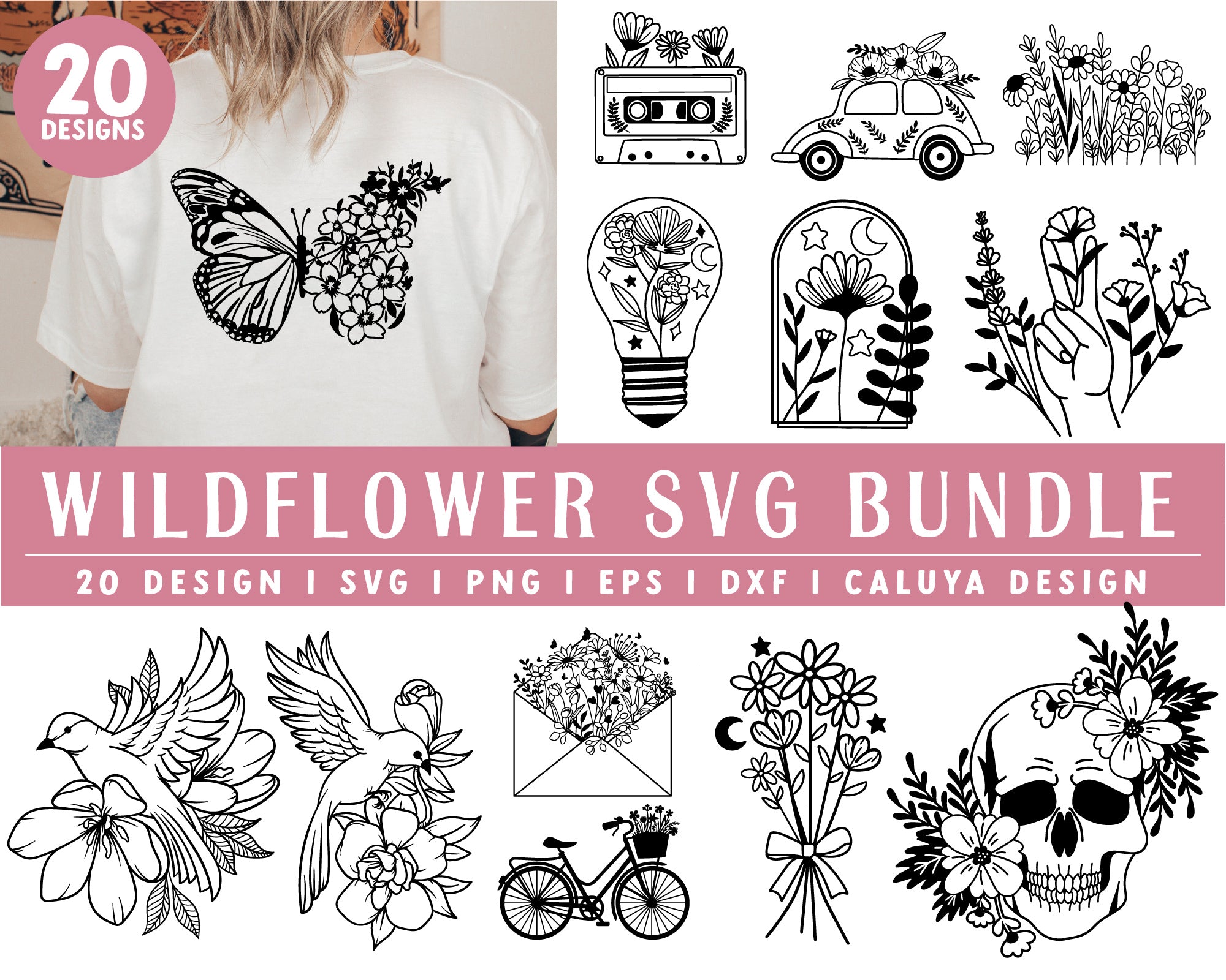 Wildflower SVG Bundle | 20 Pack